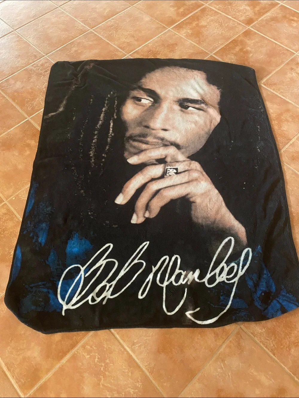 Black Signature Portrait Throw Blanket - Home Art